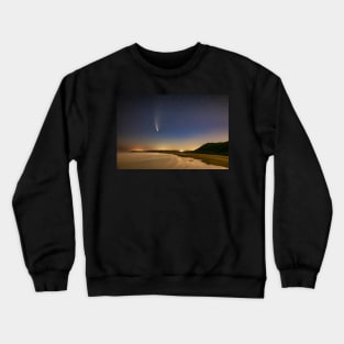 Comet NEOWISE, Rhossili Bay, Gower Crewneck Sweatshirt